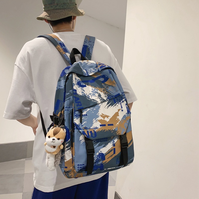 New large-capacity men's Chinese-style camouflage backpack, women's Korean-style versatile middle school schoolbag, couple's trendy brand details Picture