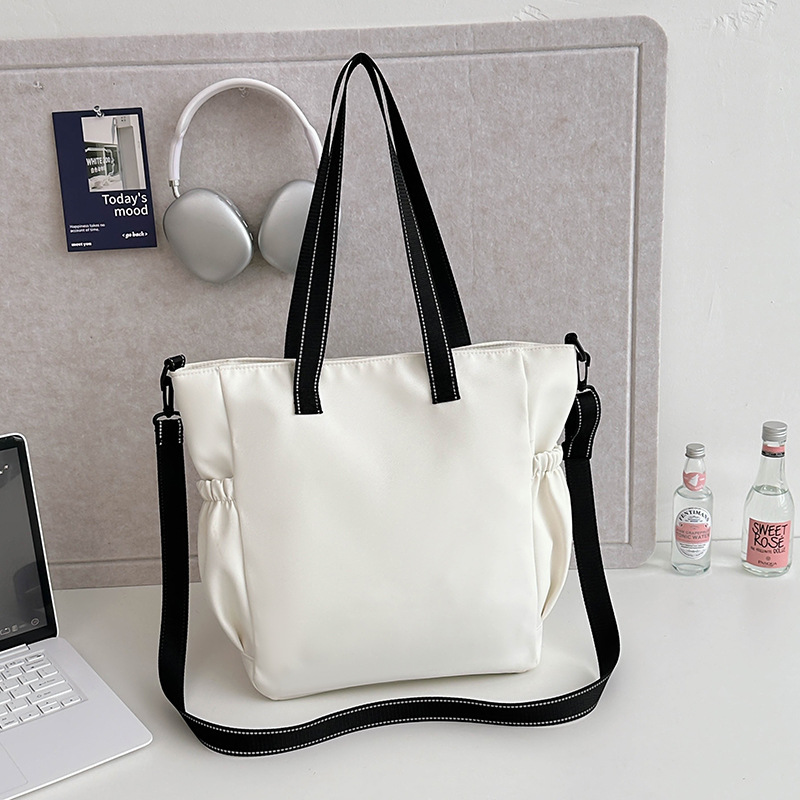 Large-capacity student tutorial bags, hand-carried bags, junior and senior high school students, college students, high appearance level, single-shoulder crossbody bags, women Specification drawing
