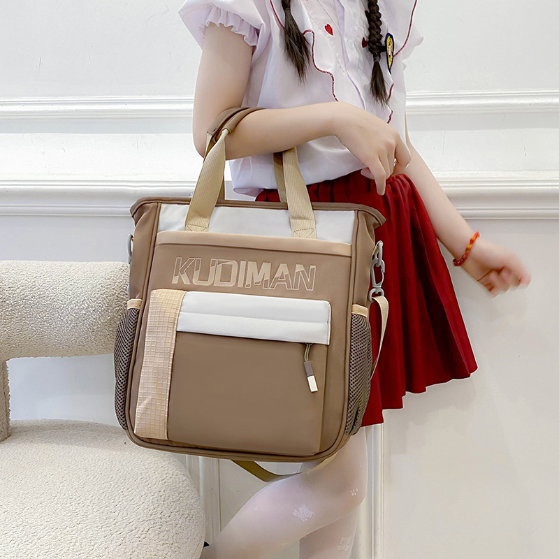 Forest series large-capacity student bag, new versatile and lightweight class tutorial bag for junior and senior high school students, cute single-shoulder bag, crossbody bag details Picture