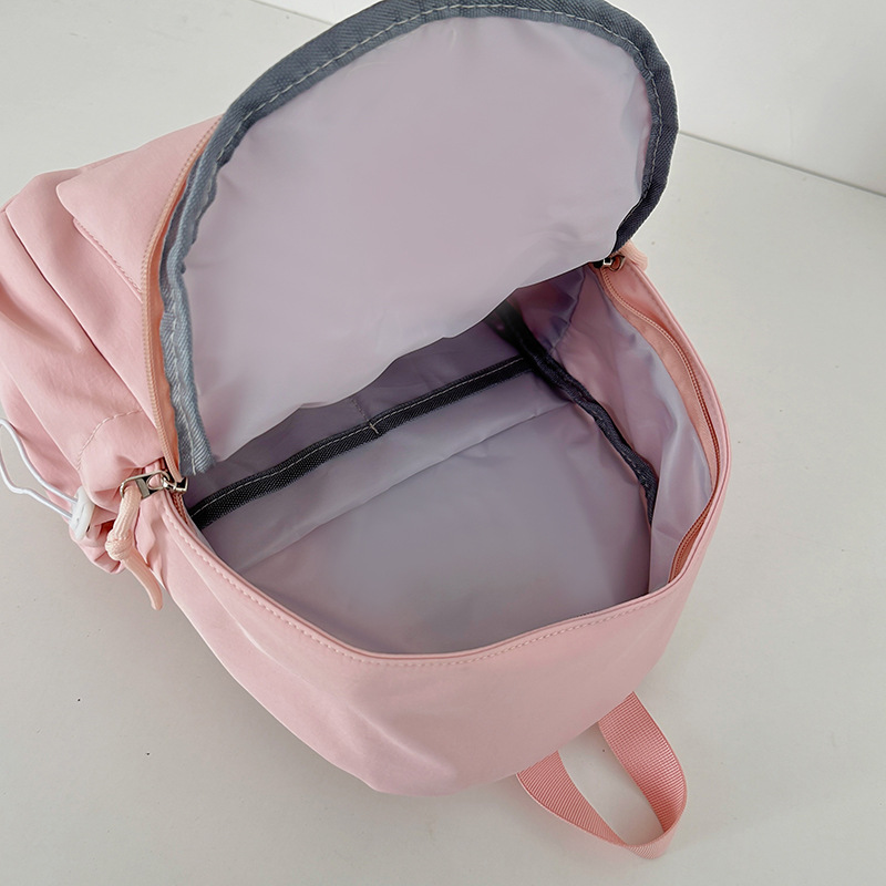 High appearance level forest-themed solid color versatile small schoolbag, Korean style Instagram sweet and soft girl mini backpack for traveling and shopping Application Scenario