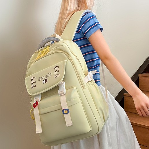 The new forest-themed ins high-appearance-level Harajuku style fresh and sweet backpack is a lightweight and large-capacity backpack for junior and senior high school students details Picture