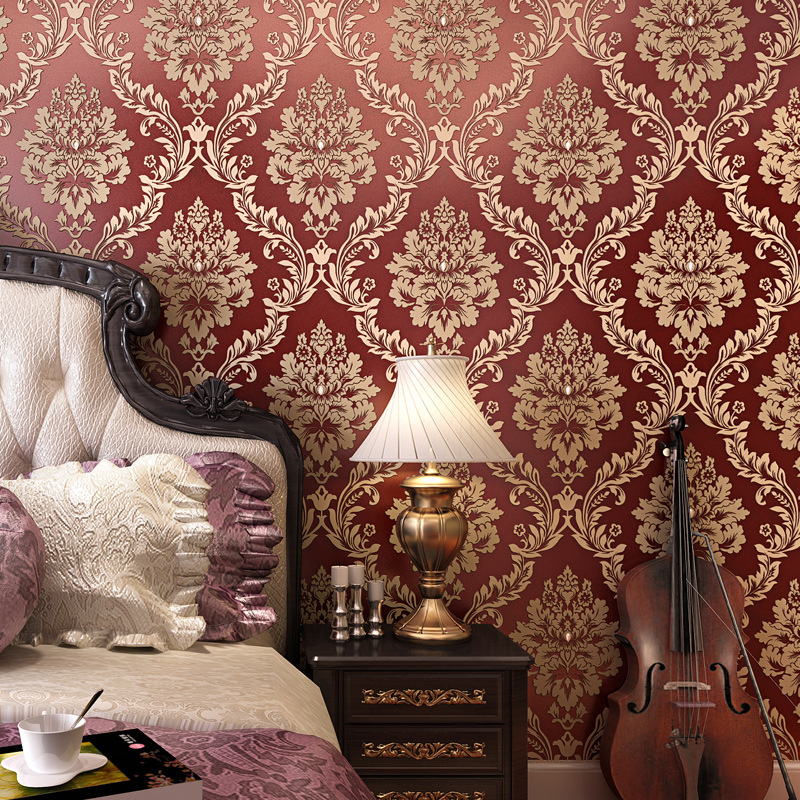 European-style wallpaper, 3D non-woven fabric wallpaper, living room, bedroom, TV background, modern and simple non-self-adhesive wallpaper details Picture
