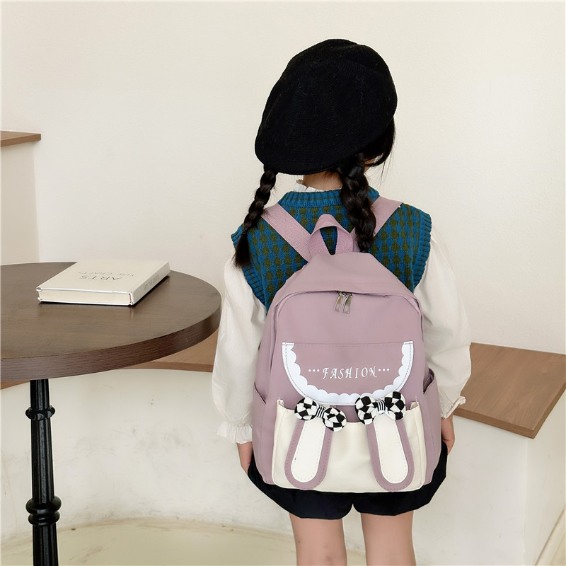 Kindergarten children, boys and girls, 1-3-5 Cute cartoon backpack, baby light backpack, bow schoolbag details Picture