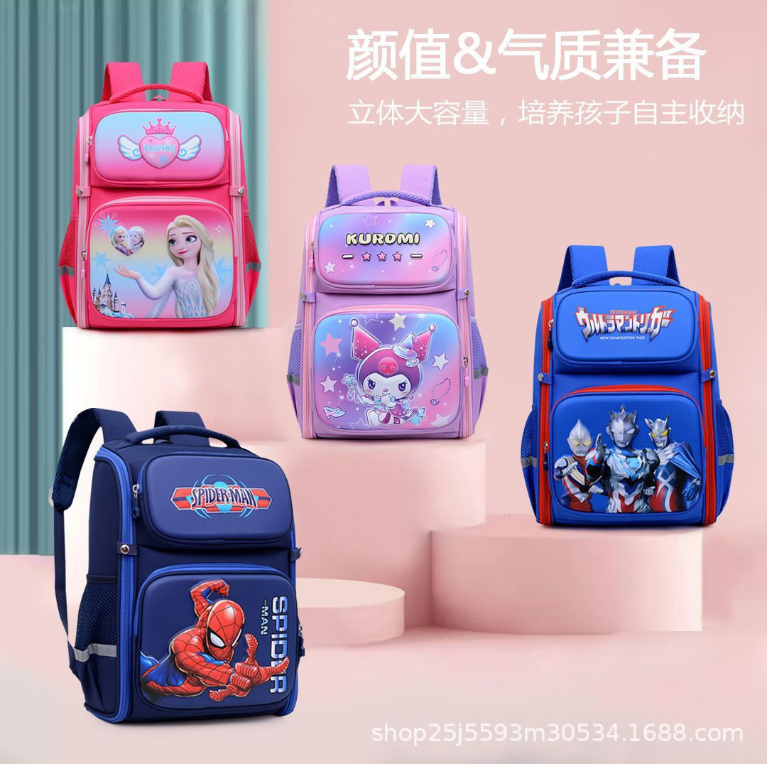 Schoolbag for primary school students in grades 1-3, boys and girls, cartoon and animation children's space bag, large-capacity load-reducing and spine-protecting backpack full figure