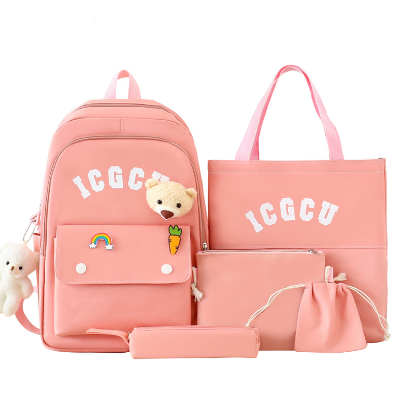 Cross-border bags' new cute girls' backpack, large capacity, high appearance level, versatile schoolbag, backpack for girls, middle and primary school students Item Picture