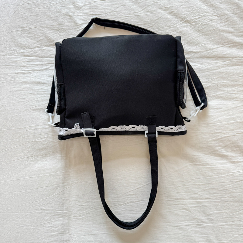 New high-appearance-level Korean ins fresh and sweet transparent smappy pain bag for junior and senior high school students, a lightweight crossbody tutorial bag Specification drawing