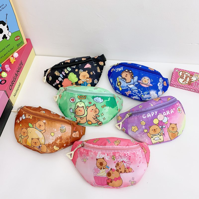 2025 New children's bags, outdoor casual small backpacks, crossbody bags, chest bags, fashionable cartoon coin purses for boys and girls full figure