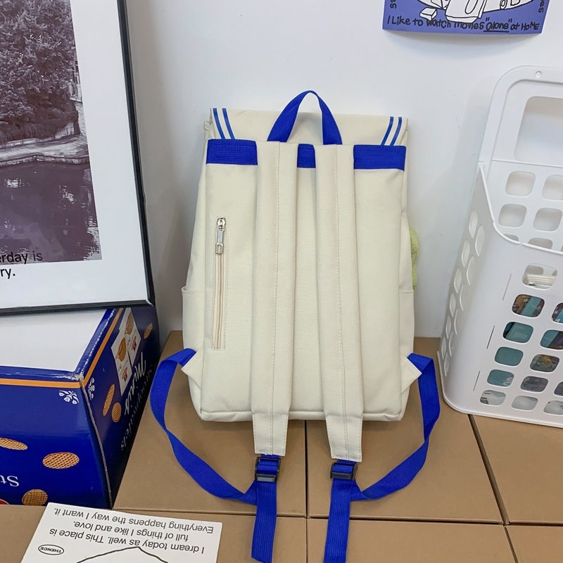 High-appearance-level sweet and cool style large-capacity schoolbag for female college students, Japanese-style flip cover backpack for junior and senior high school students, male Specification drawing