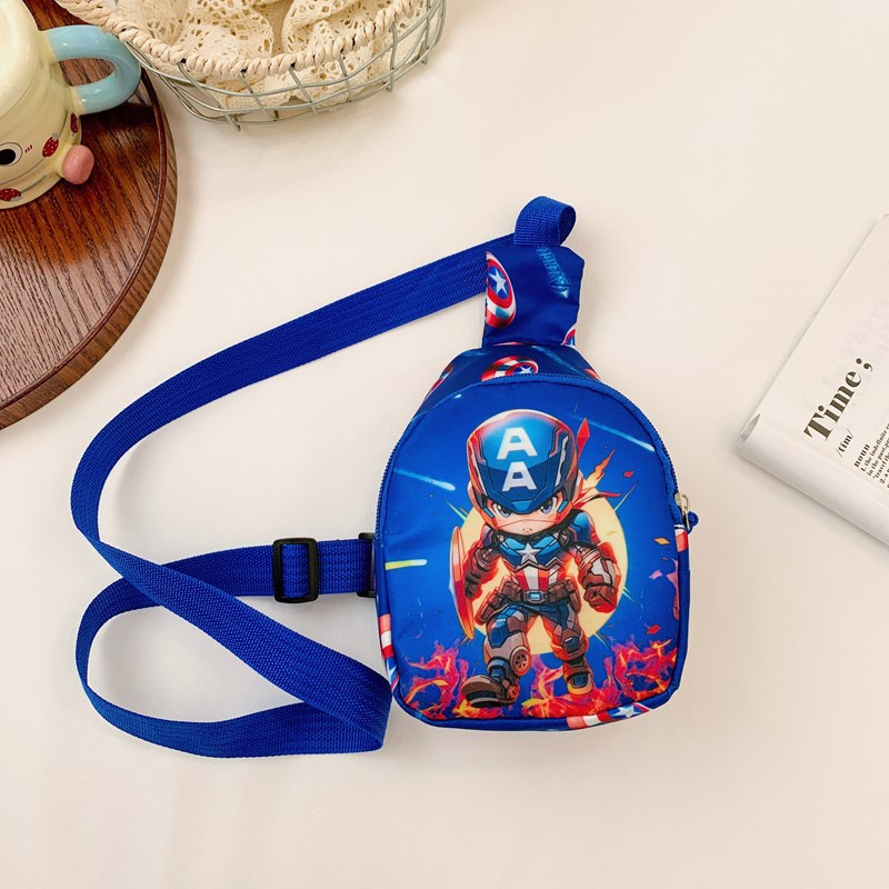 2025 New children's bag, cartoon outdoor casual, light and trendy printed single-shoulder crossbody bag, fashionable men's and women's chest bag Specification drawing