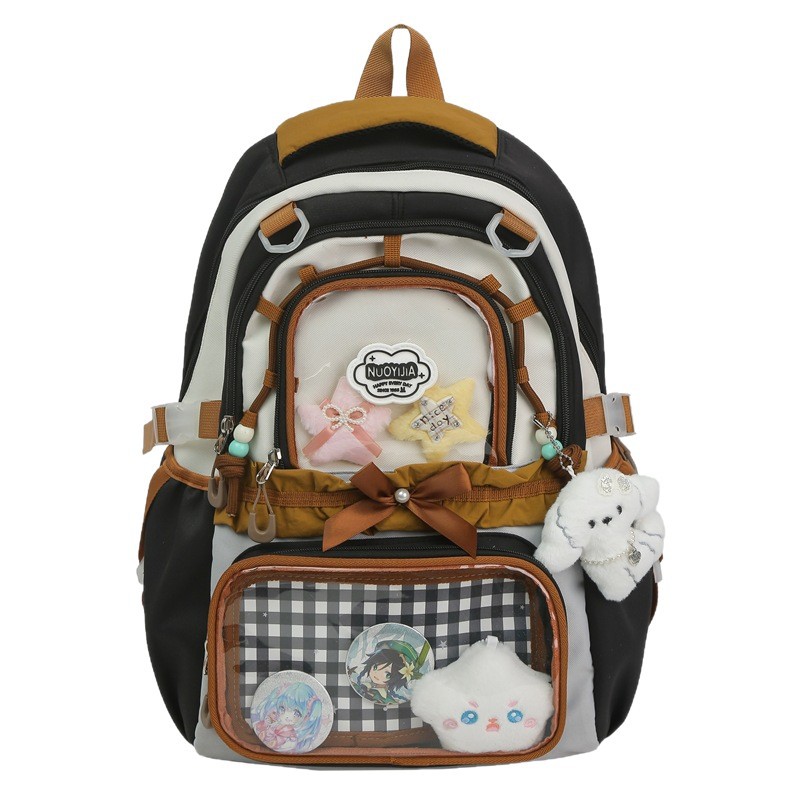 A new high-appearance-level Japanese ins fresh and sweet dopamine smug pain bag, a large-capacity backpack for middle and high school students Item Picture