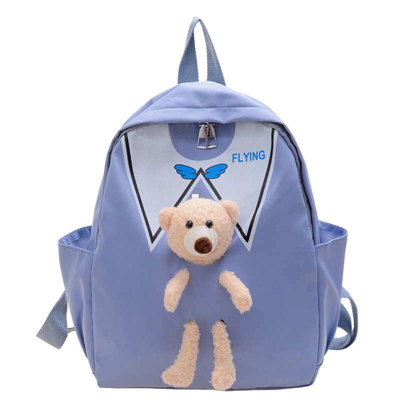 Fashionable backpack, simple children's schoolbag, super cute for boys and girls, Festival bear cartoon and adorable backpack Item Picture
