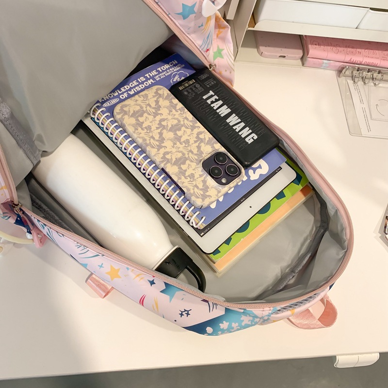 The 2024 new style of fresh and sweet printed backpack features a high level of appearance and is an ins girl's large-capacity schoolbag for primary and secondary school students Application Scenario