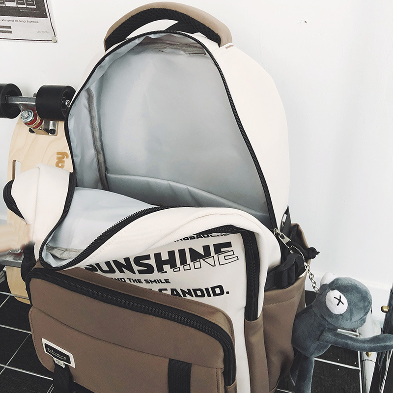 Japanese high school student schoolbags, cool and large-capacity, couple's high-appearance-level backpacks, Korean style Instagram casual and versatile backpacks Application Scenario