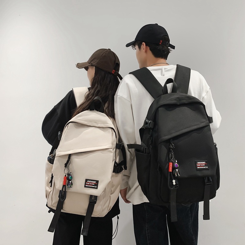 "Schoolbag Man 2023 New Trendy large-capacity middle school student backpack, flip cover casual college student couple backpack. full figure