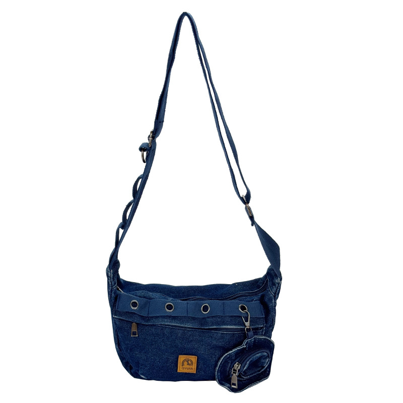 Korean niche design denim bag 2025 new summer versatile, elegant, simple and casual dumpling shoulder bag Item Picture