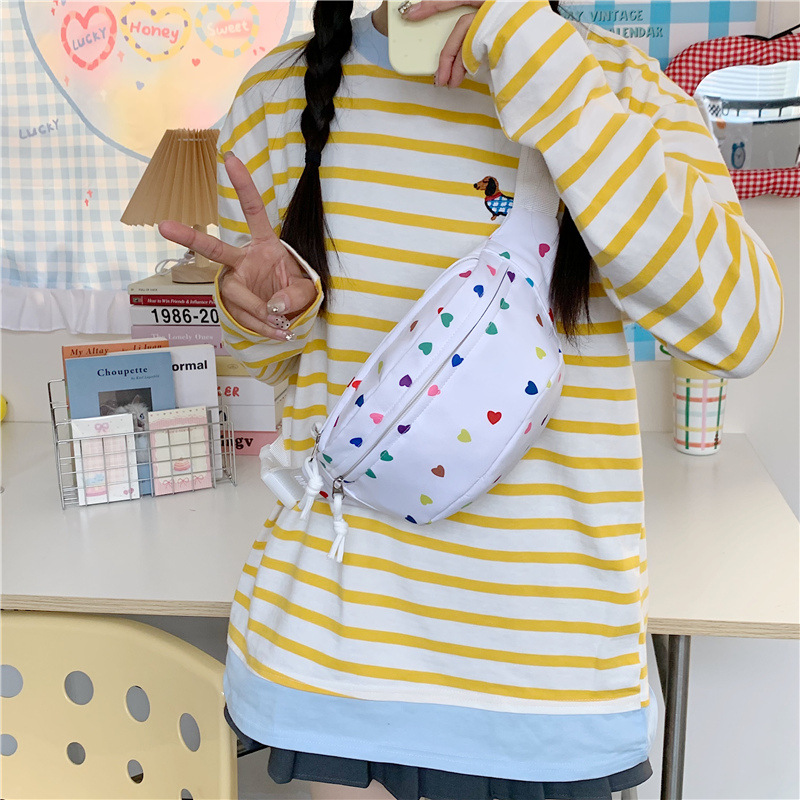 New fashionable and versatile shoulder bag, fresh small waist bag, women's commuting chest bag, casual sports crossbody bag, student small bag details Picture