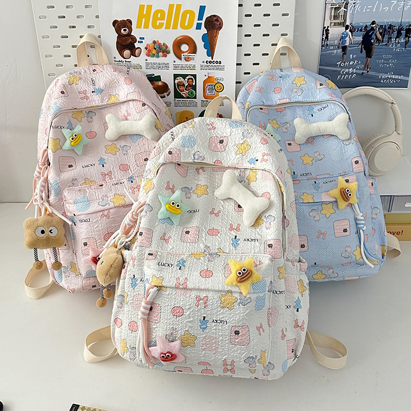 A niche Japanese-style high-appearance-level schoolbag for college students, an Instagram cute large-capacity soft girl backpack, and a new backpack for teenage girls full figure