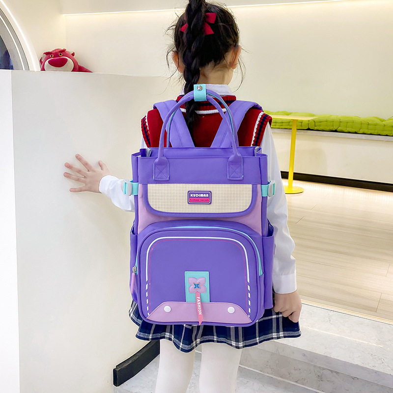 Simple children's hand-held tutorial bag, large-capacity multi-compartment student tutorial backpack, art bag, printed logo details Picture