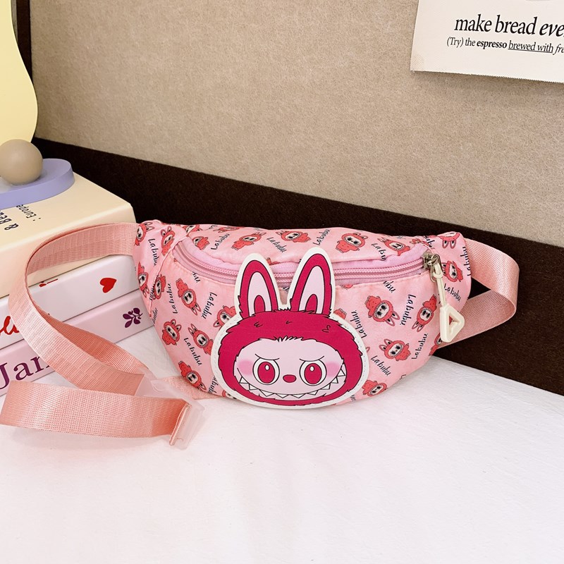 2024 Winter new cute cartoon children's waist bag, crossbody Oxford fabric portable Korean-style small chest bag outfit Specification drawing
