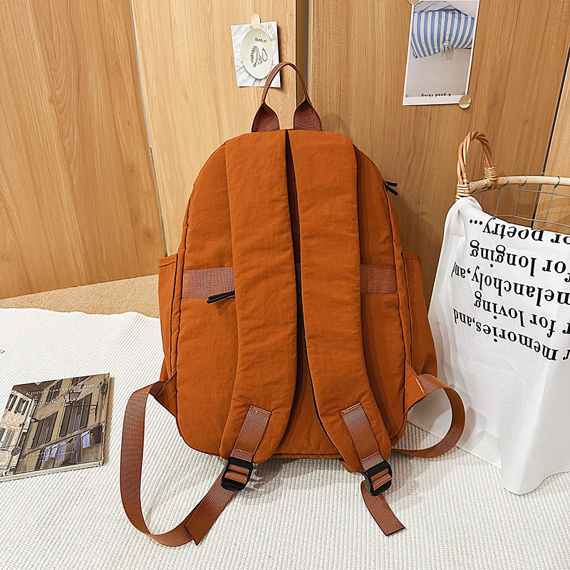 New forest-themed ins high-look, fresh and sweet backpacks for couples in solid colors, simple and portable for mountain climbing and travel Specification drawing