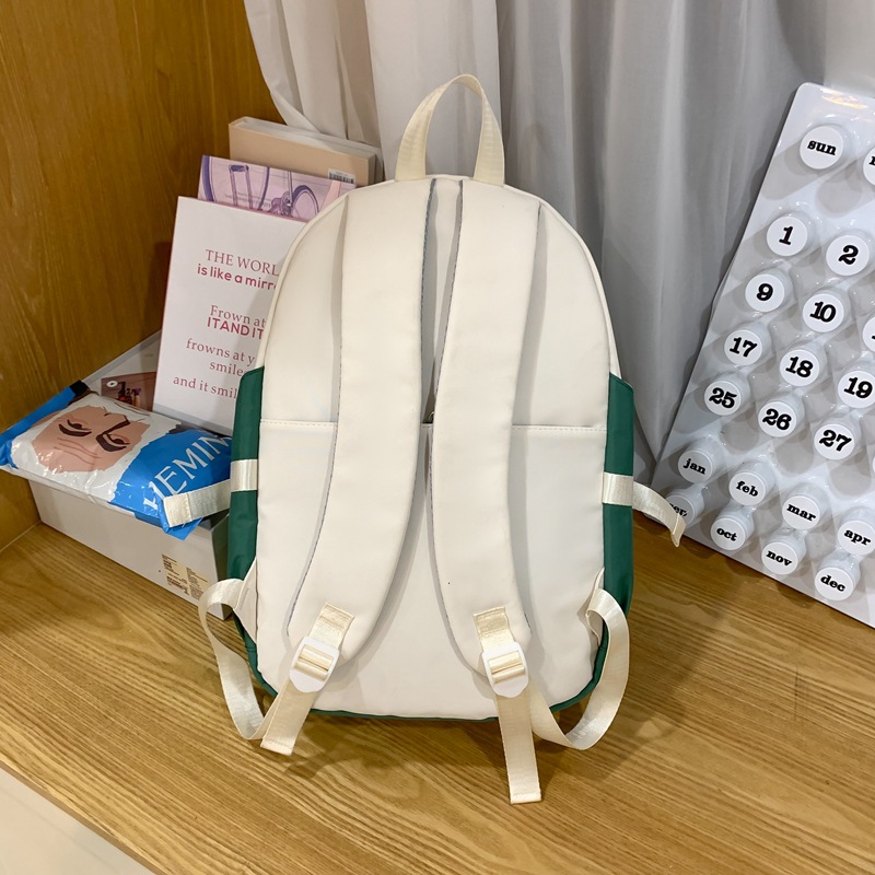 High-appearance-level large-capacity junior high school girls' color-blocking schoolbag 2024 New Korean-style lightweight design student backpack Specification drawing