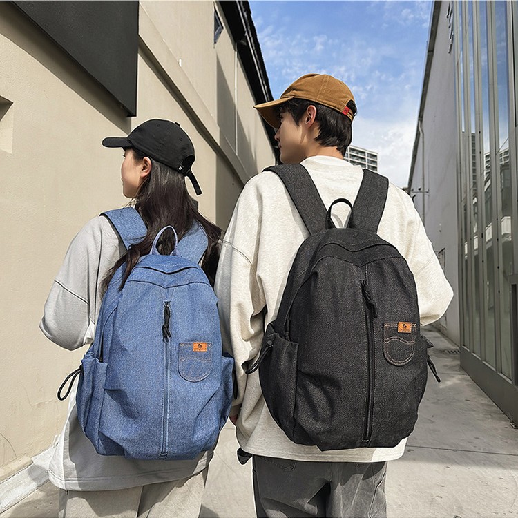 2025 New style laid-back retro backpack, large capacity, versatile solid color single-shoulder bag, high appearance level couple travel backpack details Picture