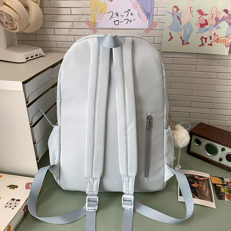The new Japanese-style ins high-appearance-level fresh and sweet candy-colored bow backpack is a lightweight backpack for junior and senior high school students Specification drawing