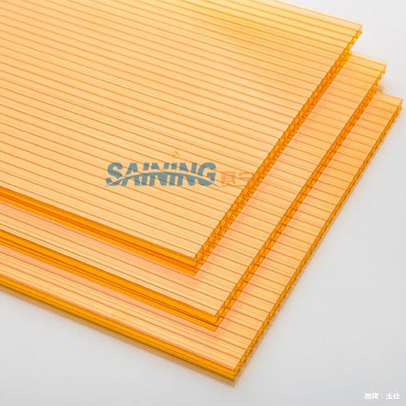 Double-layer and double-layer home decoration hotel canopy materials, transparent multi-color canopy canopy polycarbonate sheet Specification drawing