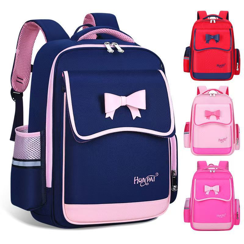 New children 's schoolbag for girls 1-3-6 grade backpack Korean version backpack bow suitable for 6 to 12 years old Item Picture