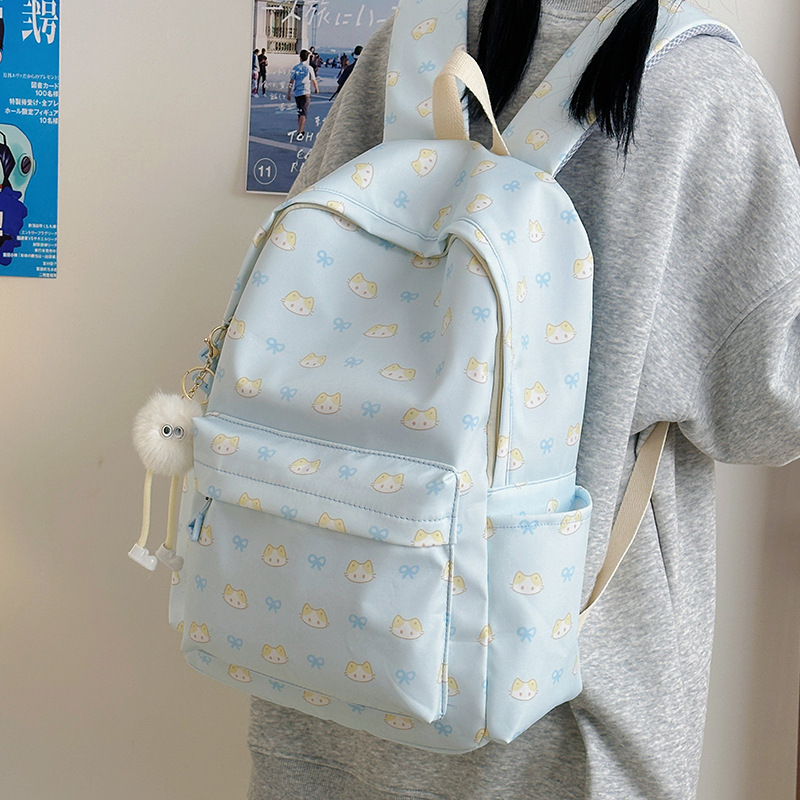 2025 New Korean style ins large-capacity cute schoolbag, casual, simple and versatile backpack, lightweight spring outing bag details Picture