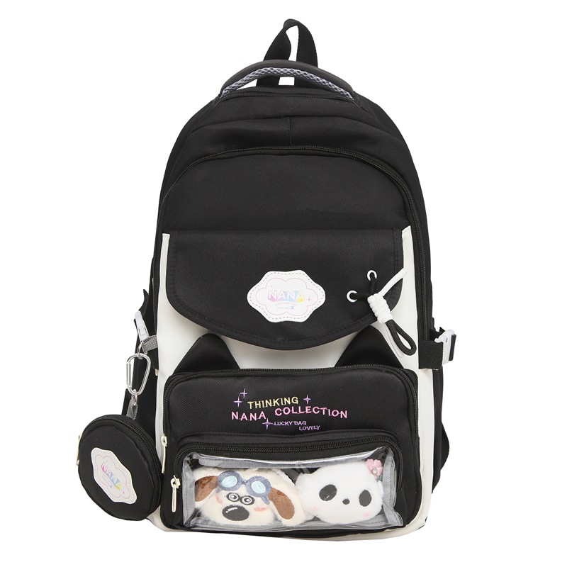 New fresh and ins-style schoolbag for junior high school girls, large-capacity backpack, high-appearance-level backpack for primary school students Item Picture