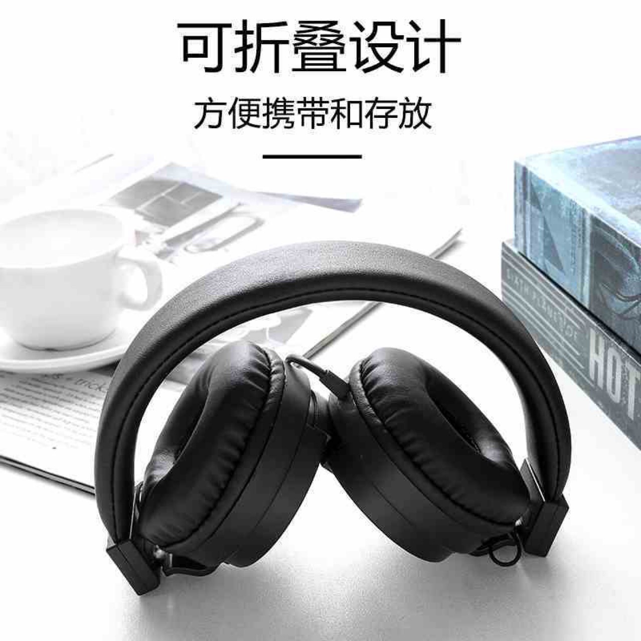 Cross-border over-ear headphones, universal for mobile phones and desktop computers with microphone, noise-cancelling headset type-c for female PUBG games details Picture