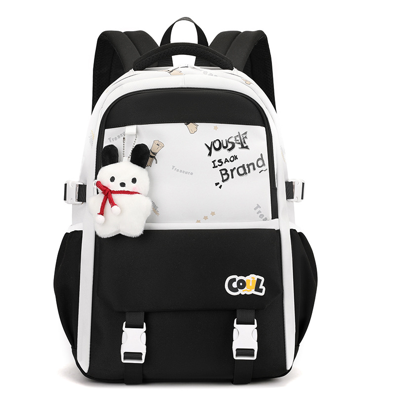 2025 New style middle school students' color-blocking schoolbag, high-quality school-style backpack for girls, and backpacks for primary school students from grades three to six Item Picture