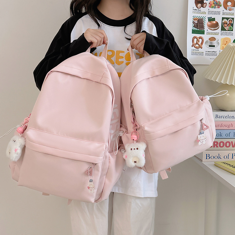 Japanese-style InS-style soft and cute girl backpack, small, simple and casual, light and fresh college student backpack full figure