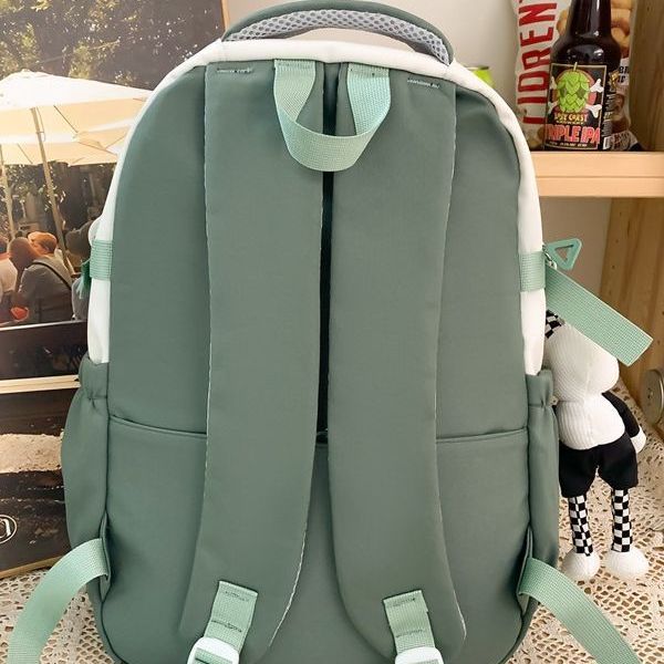 High-appearance-level Japanese-style schoolbag with contrasting colors, lightweight backpack for junior and senior high school students, 2023 new large-capacity couple backpack Specification drawing