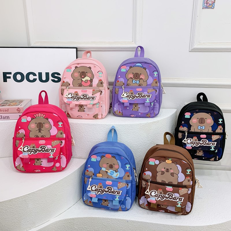 Korean version 2025 Summer new children's bag, cartoon and cute kindergarten backpack, Oxford cloth printed middle and small class schoolbag full figure