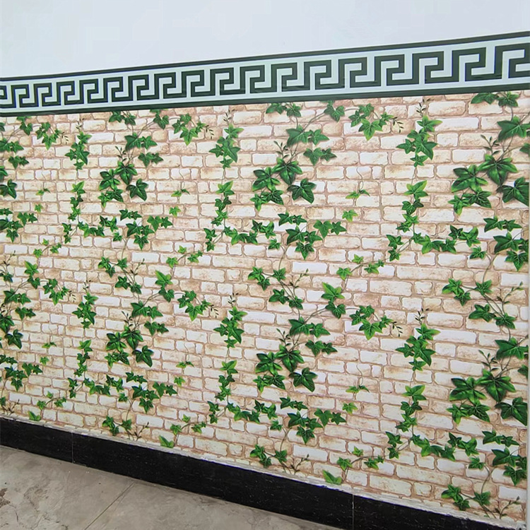 90-wide self-adhesive wallpaper with brick pattern horizontal wall panels for restaurants and barbecue restaurants, retro style self-adhesive wallpaper factory direct sales full figure