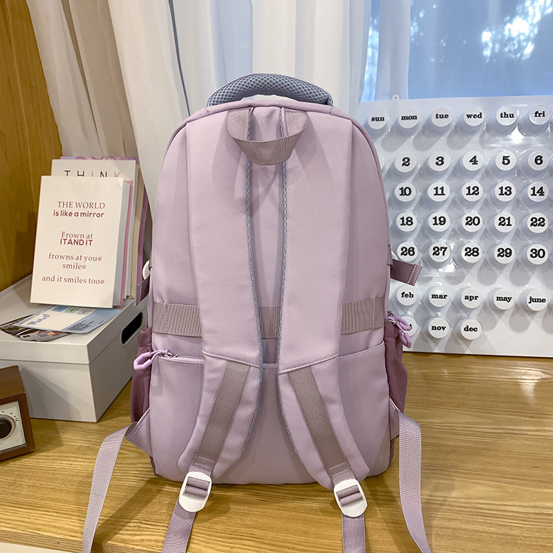 The 2024 new Korean version of the schoolbag for junior high school girls and primary school students in grades three to six, with a fresh and large-capacity backpack Specification drawing