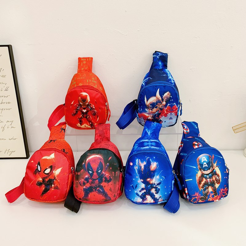 2025 New children's bag, cartoon outdoor casual, light and trendy printed single-shoulder crossbody bag, fashionable men's and women's chest bag full figure