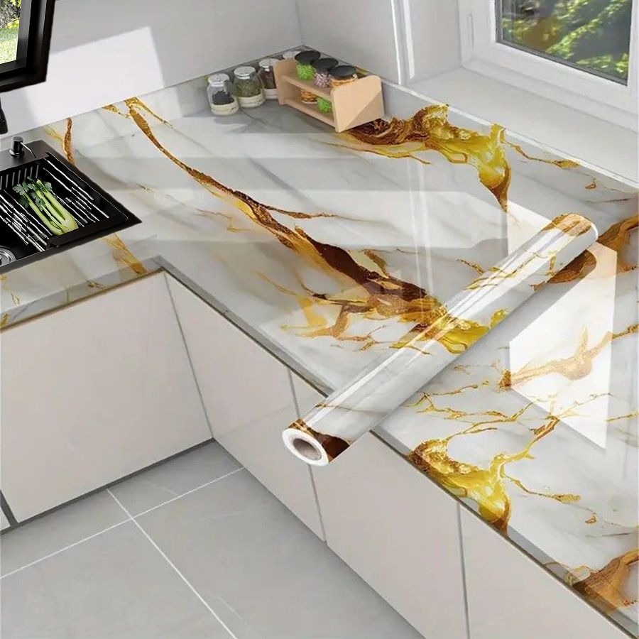 Cross-border exclusive Gilt marble pattern wallpaper home decoration building materials background wall Gilt marble wallpaper Application Scenario