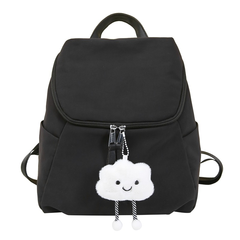 A new Japanese-style ins bucket backpack with a high aesthetic level, fresh and sweet solid color, and a simple travel backpack for middle and high school students Item Picture