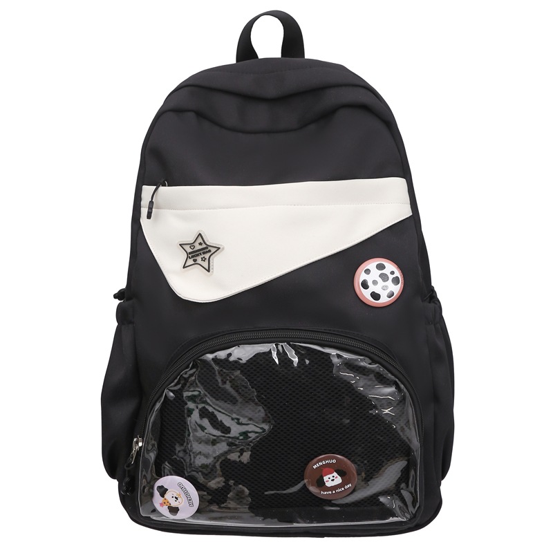 Spring's new ins sweet girl transparent pain bag, cute student smug backpack, junior and senior high school schoolbag Item Picture