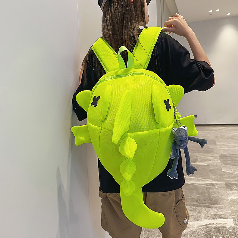 A new, cute, funny and individualistic "Big Shark" backpack from Japanese Instagram, a casual, lightweight and large-capacity backpack for both men and women details Picture