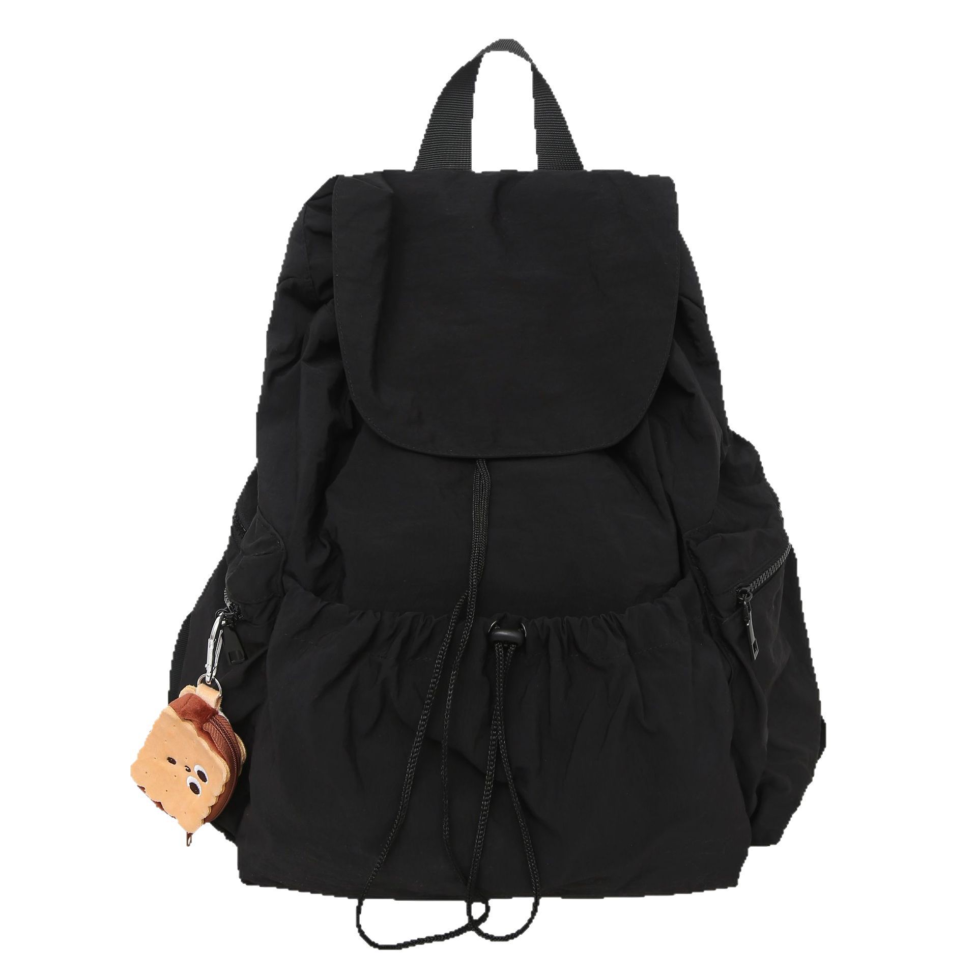 Pleated casual drawstring schoolbag for women, large-capacity commuting and travel backpack, lightweight, casual and versatile student schoolbag for men Item Picture