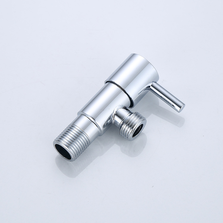 Wholesale 201 electroplated stainless steel Angle valve, 4-point cold and hot toilet water inlet stop valve, household water heater Angle valve Specification drawing