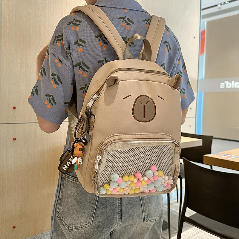 A new high-appearure-level cute Kapibara schoolbag for girls, a lightweight and versatile large-capacity backpack for commuting details Picture