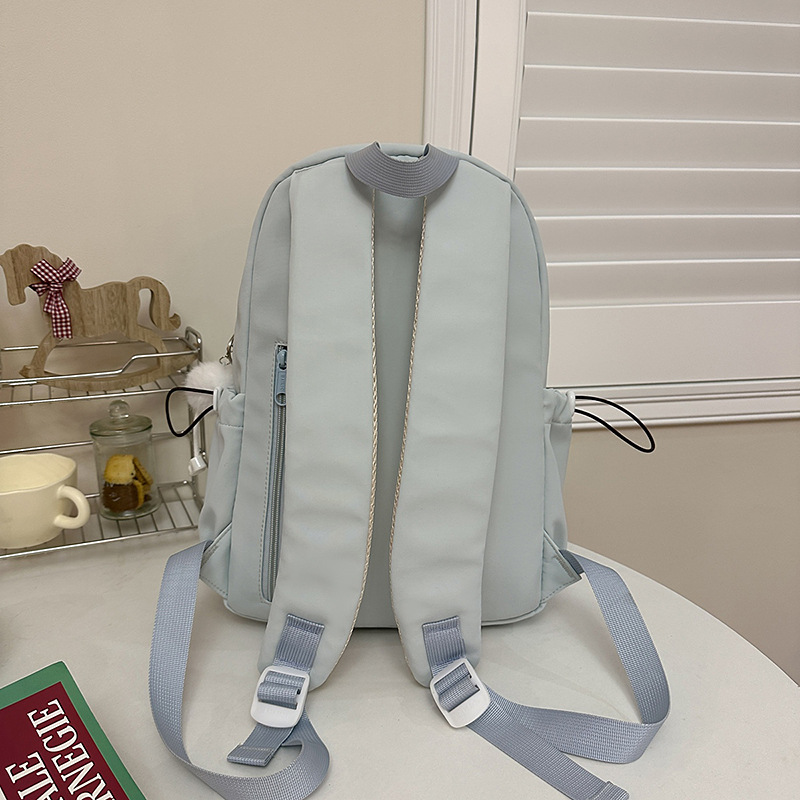 Korean-style ins campus simple junior high school solid color schoolbag, high appearance level backpack, large capacity, versatile and lightweight single-shoulder bag Specification drawing