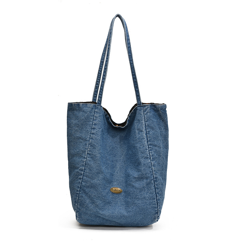 Denim bag for women's high-end look 2024 new autumn and winter versatile single-shoulder fabric bag for work and commuting ins tote bag Item Picture