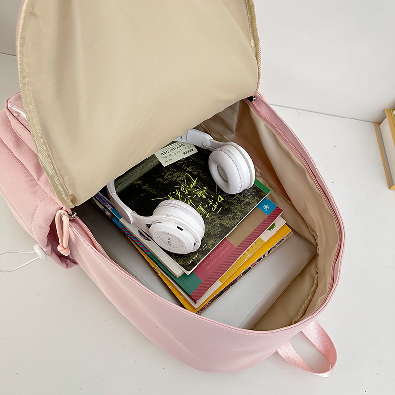 A new high-appearance-level Japanese Instagram-style, artistic, fresh and sweet, candy-colored transparent smappy pain bag for women's lightweight two-piece set Application Scenario