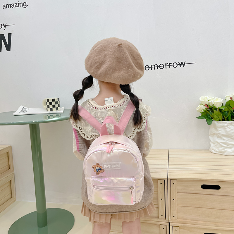 New fashionable and cute transparent backpack, cartoon children's laser colorful backpack, girls' travel schoolbag details Picture